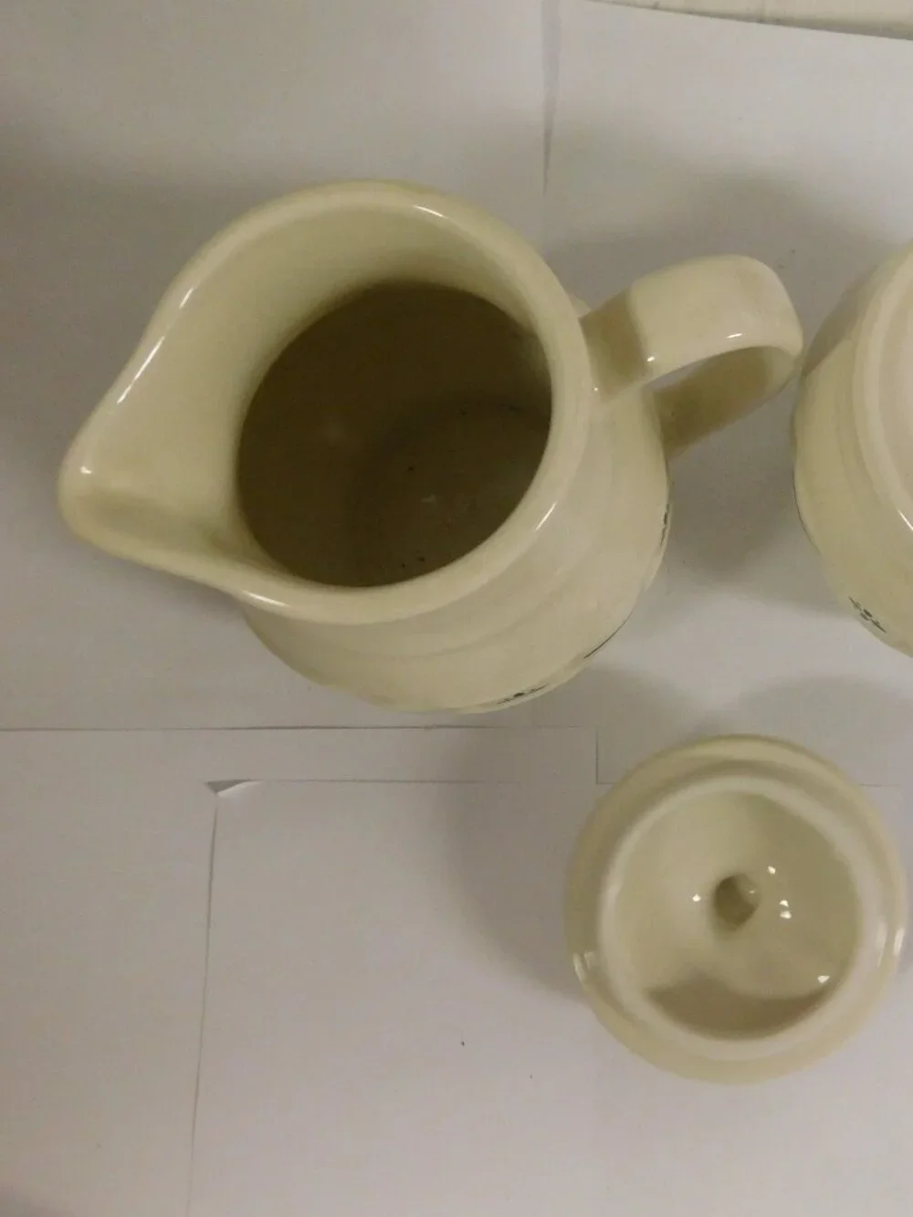 Longaberger Woven Traditions Green Sugar Bowl & Cream Pitcher Set USA Made